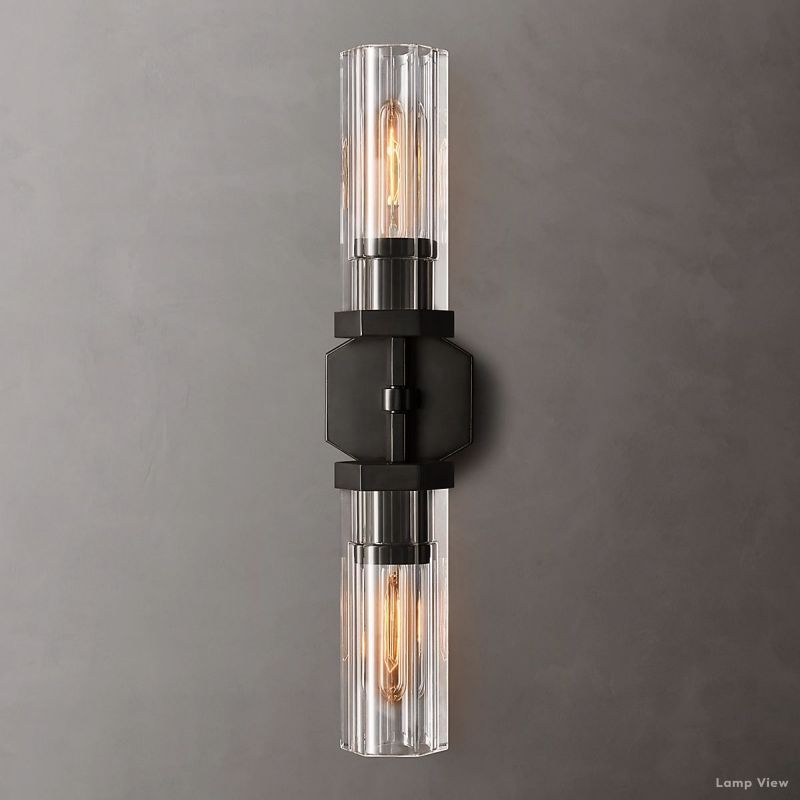 Lambert Hexagonal Shade Double Wall Sconce