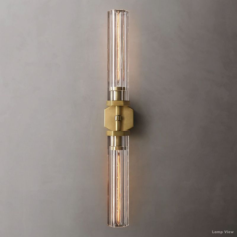 Lambert Hexagonal Shade Double Wall Sconce