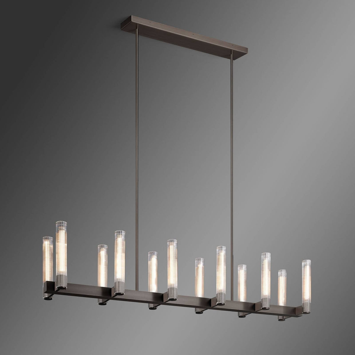 Vallon Glass Linear Chandelier 60"