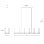 Vallon Glass Linear Chandelier 60"