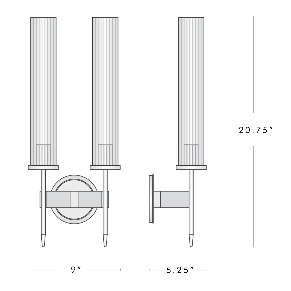 Vallon Double Wall Sconce