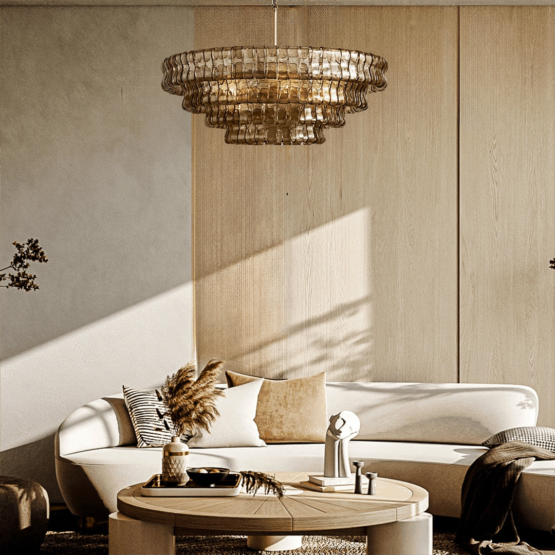 Ghiaccio Textured Round Chandelier