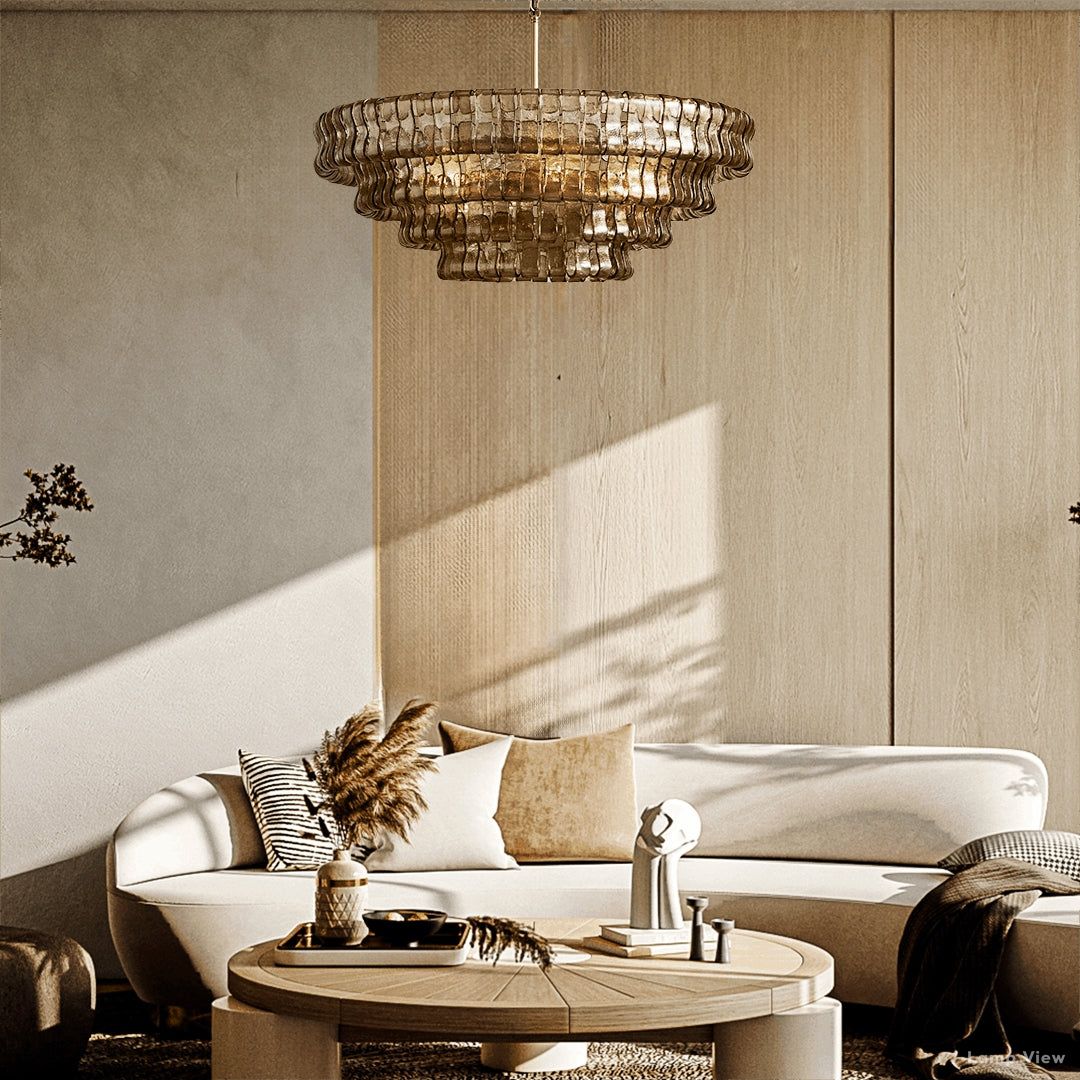 Ghiaccio Hooked Glass Round Chandelier