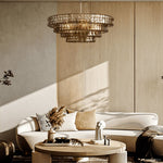 Ghiaccio Hooked Glass Round Chandelier