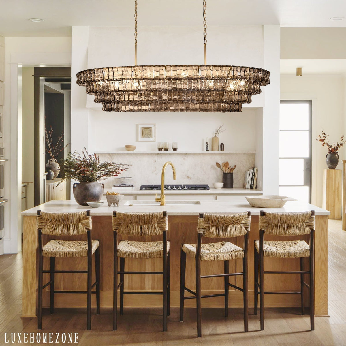 Ghiaccio Textured Oval Chandelier