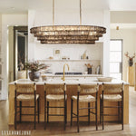 Ghiaccio Layered Glass Oval Chandelier