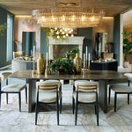 Ghiaccio Layered Glass Oval Chandelier