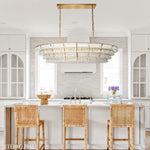 Ghiaccio Hooked Glass Oval Chandelier
