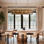 Ghiaccio Layered Glass Oval Chandelier