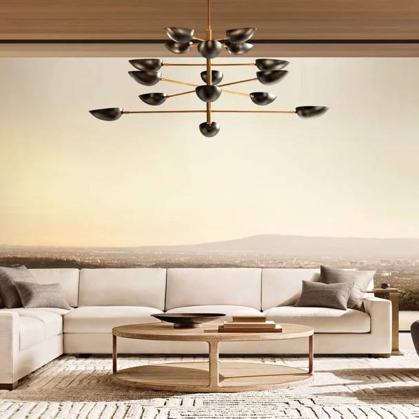 Grendel Paired Echelon Chandelier 38"