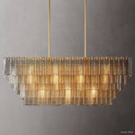 Sirene Molded Glass Rectangle Chandelier 59"