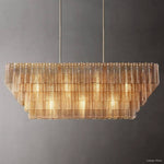 Sirene Molded Glass Rectangle Chandelier 59"