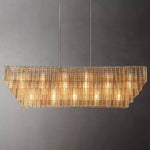 Sirene Molded Glass Rectangle Chandelier 77"