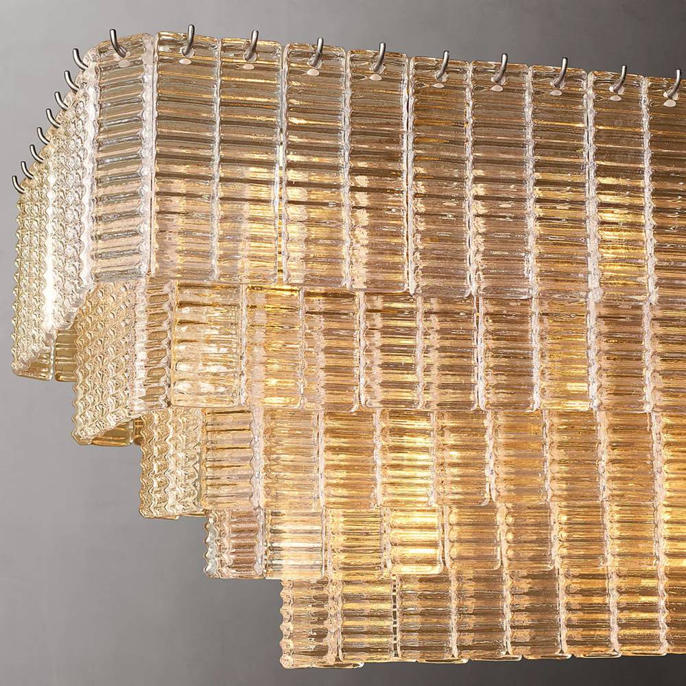 Sirene Molded Glass Rectangle Chandelier 77"