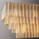Sirene Molded Glass Rectangle Chandelier 77"