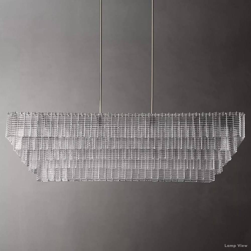 Sirene Molded Glass Rectangle Chandelier 77"