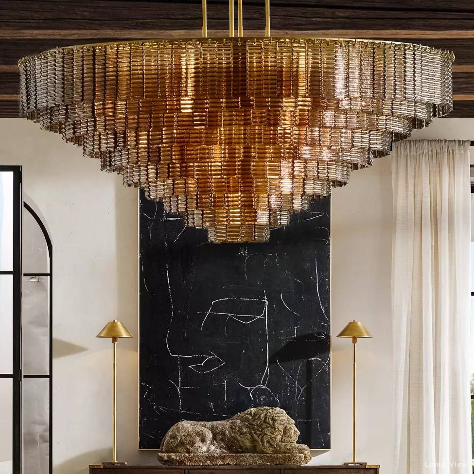 Sirene Molded Glass Round Chandelier 65"
