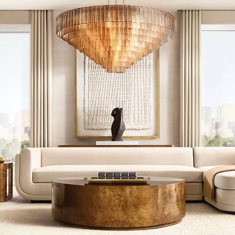 Sirene Molded Glass Round Chandelier 65"