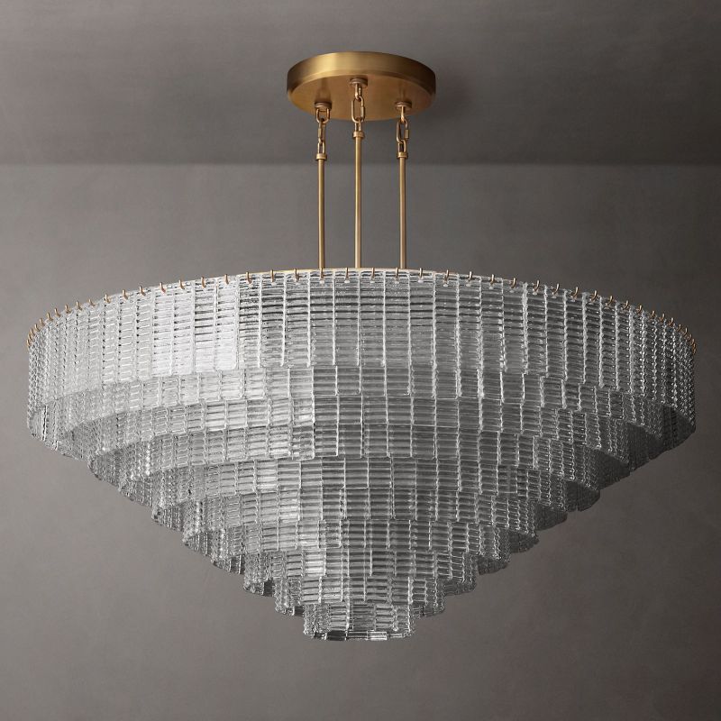 Sirene Molded Glass Round Chandelier 65"