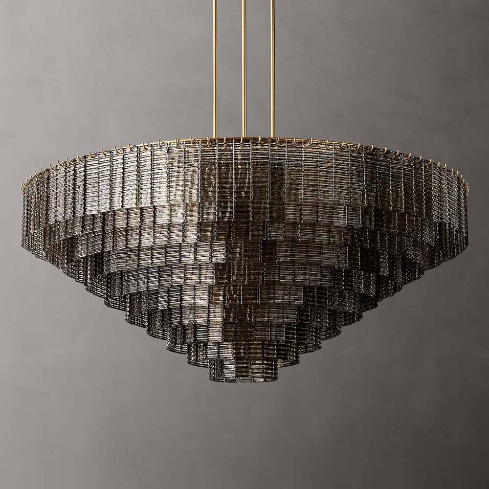 Sirene Molded Glass Round Chandelier 65"