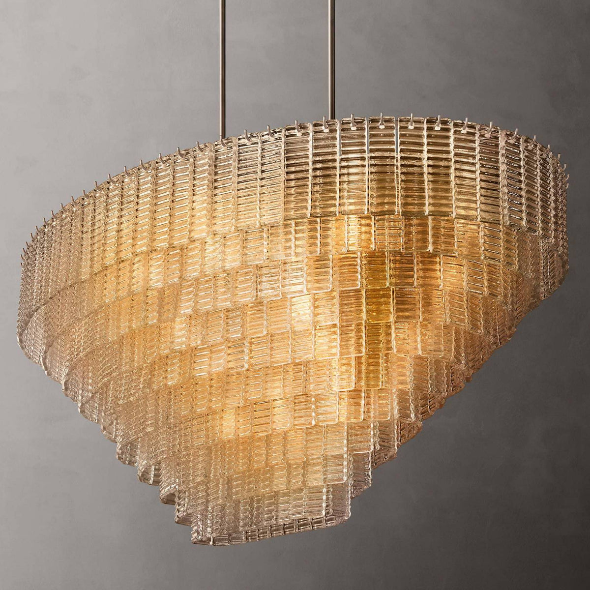 Sirene Molded Glass Oval Chandelier 65"
