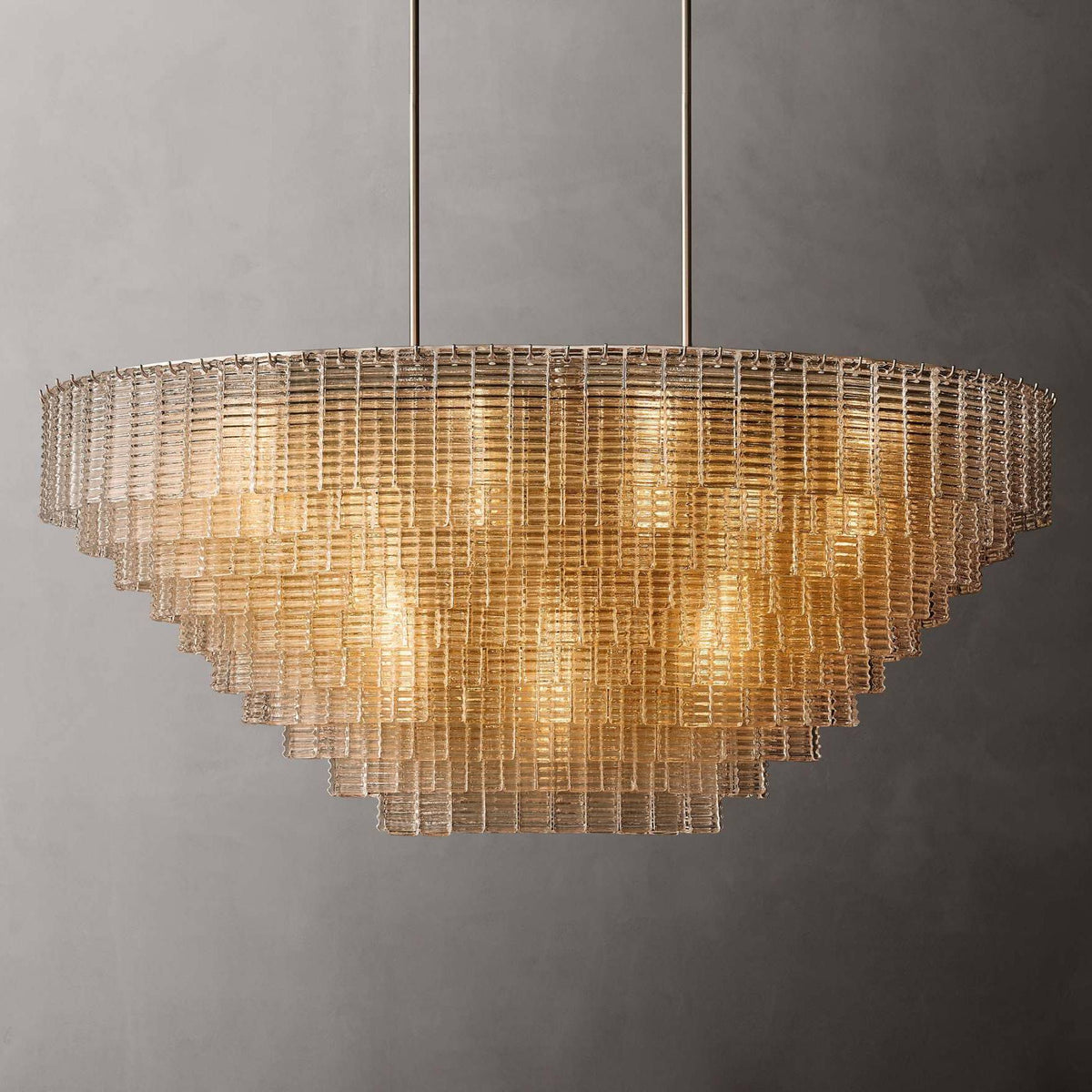 Sirene Molded Glass Oval Chandelier 65"