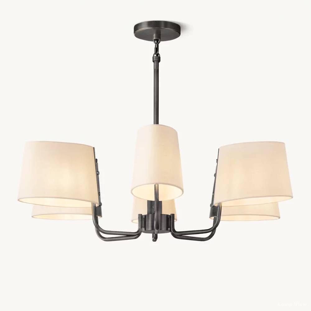 Martineau Conical Linen Round Chandelier 36"