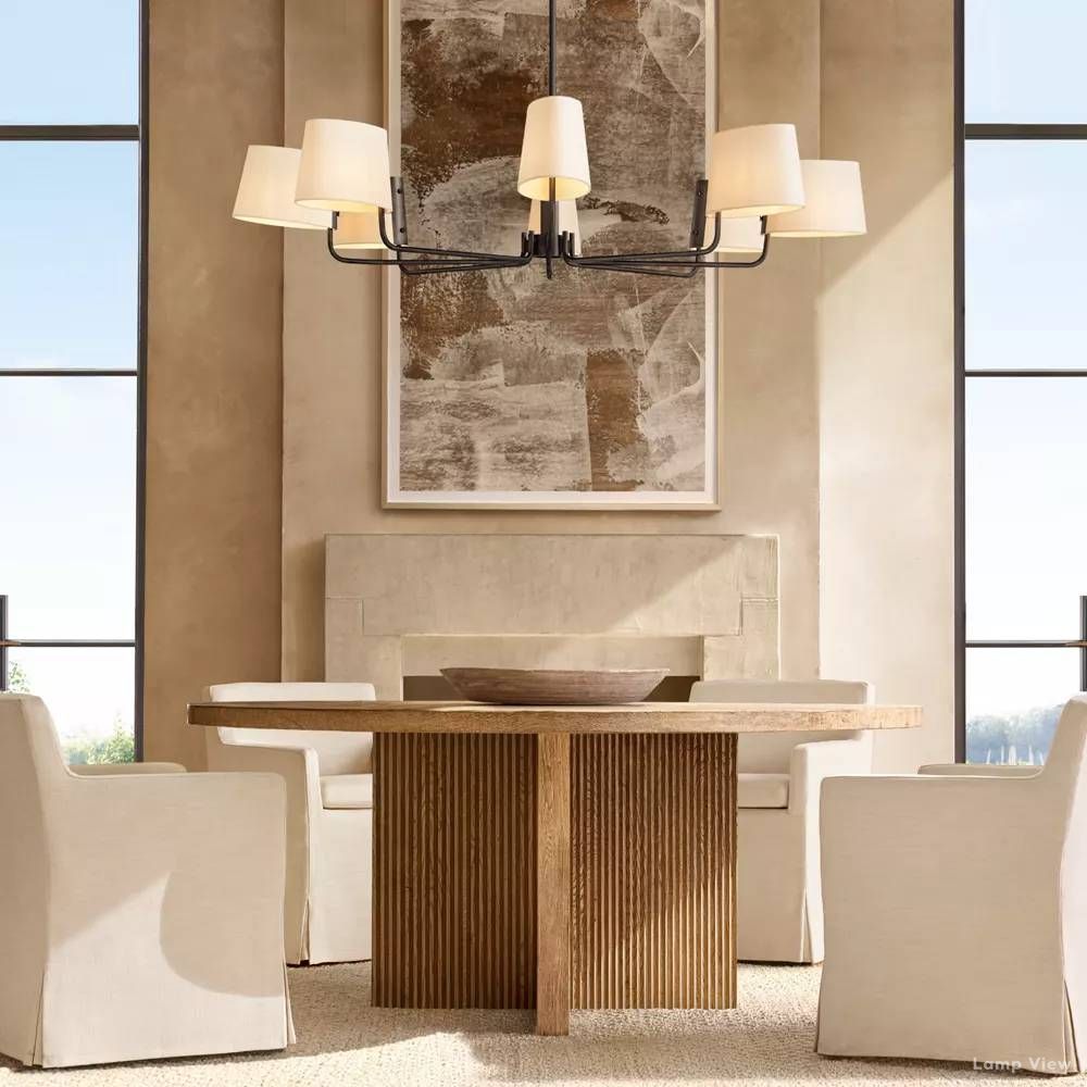 Martineau Conical Linen Round Chandelier 48"
