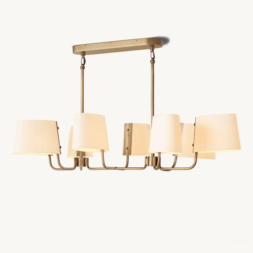 Martineau Conical Linen Linear Chandelier 54"