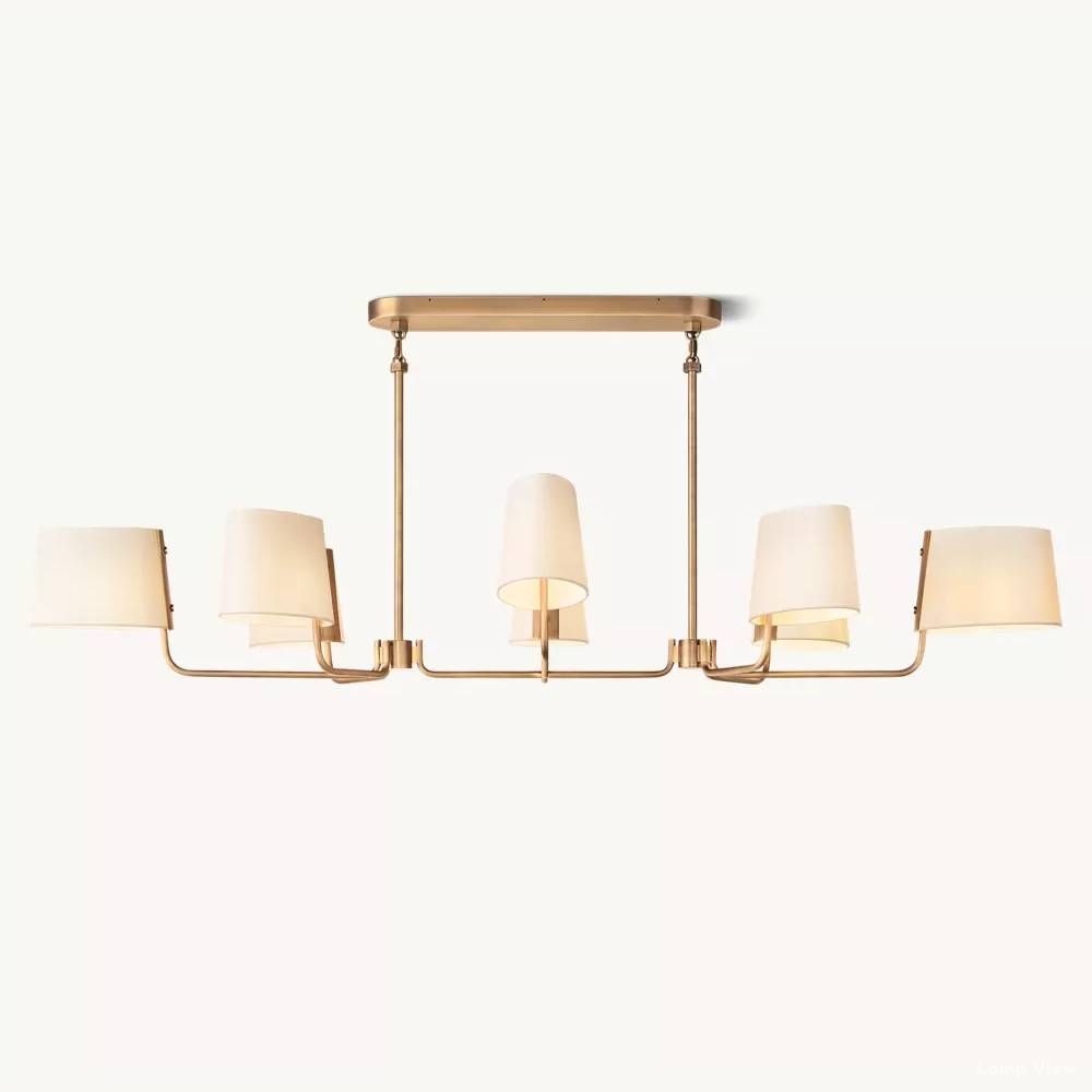 Martineau Conical Linen Linear Chandelier 72"