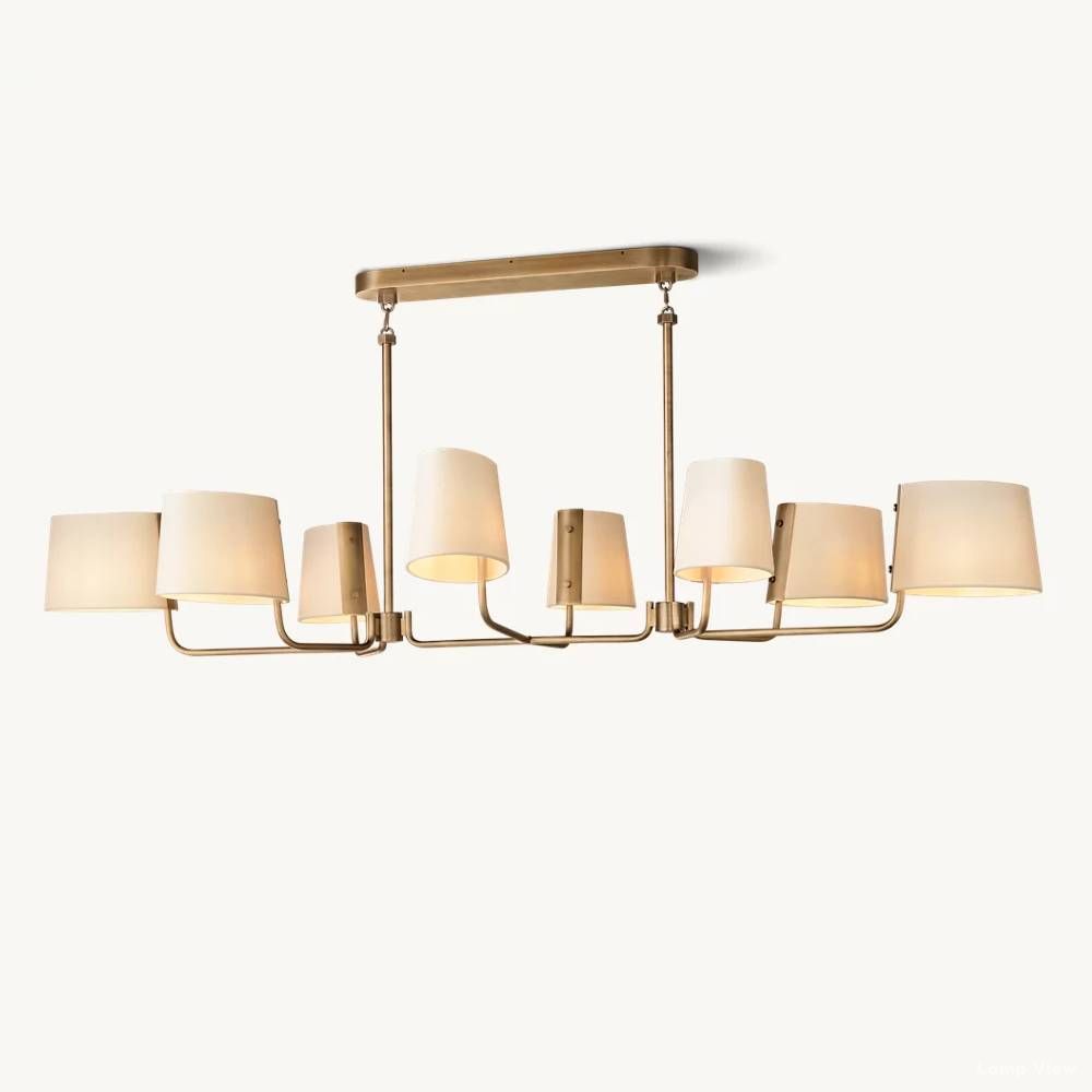 Martineau Conical Linen Linear Chandelier 72"