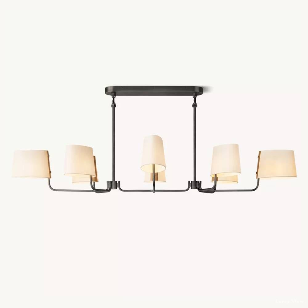 Martineau Conical Linen Linear Chandelier 72"
