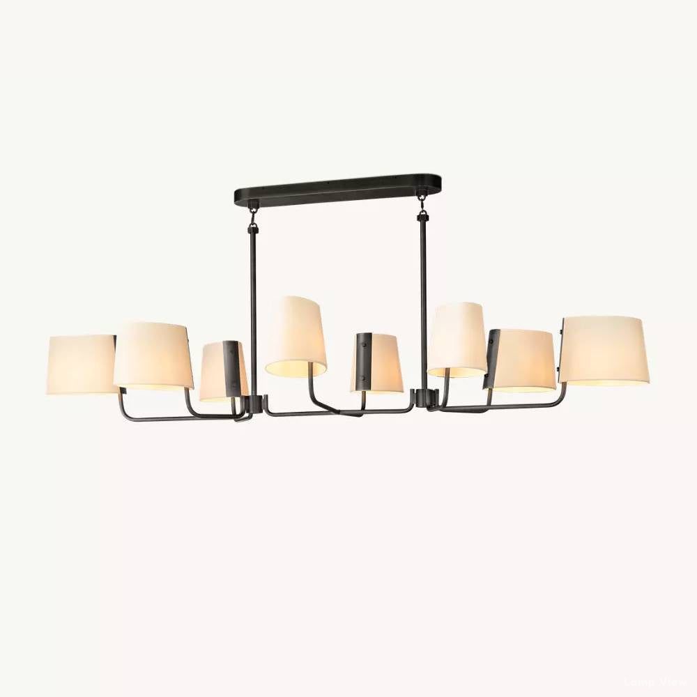 Martineau Conical Linen Linear Chandelier 72"
