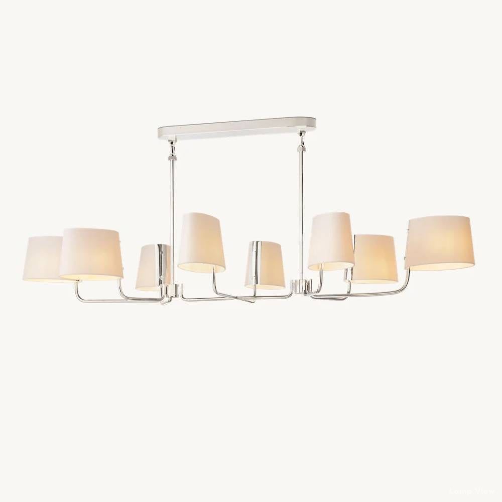 Martineau Conical Linen Linear Chandelier 72"