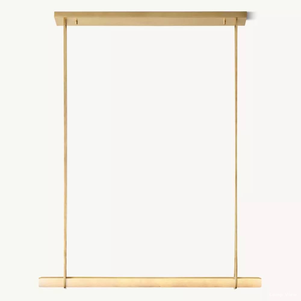 Audubon Vertical Alabaster Single Bar Linear Chandelier 60"