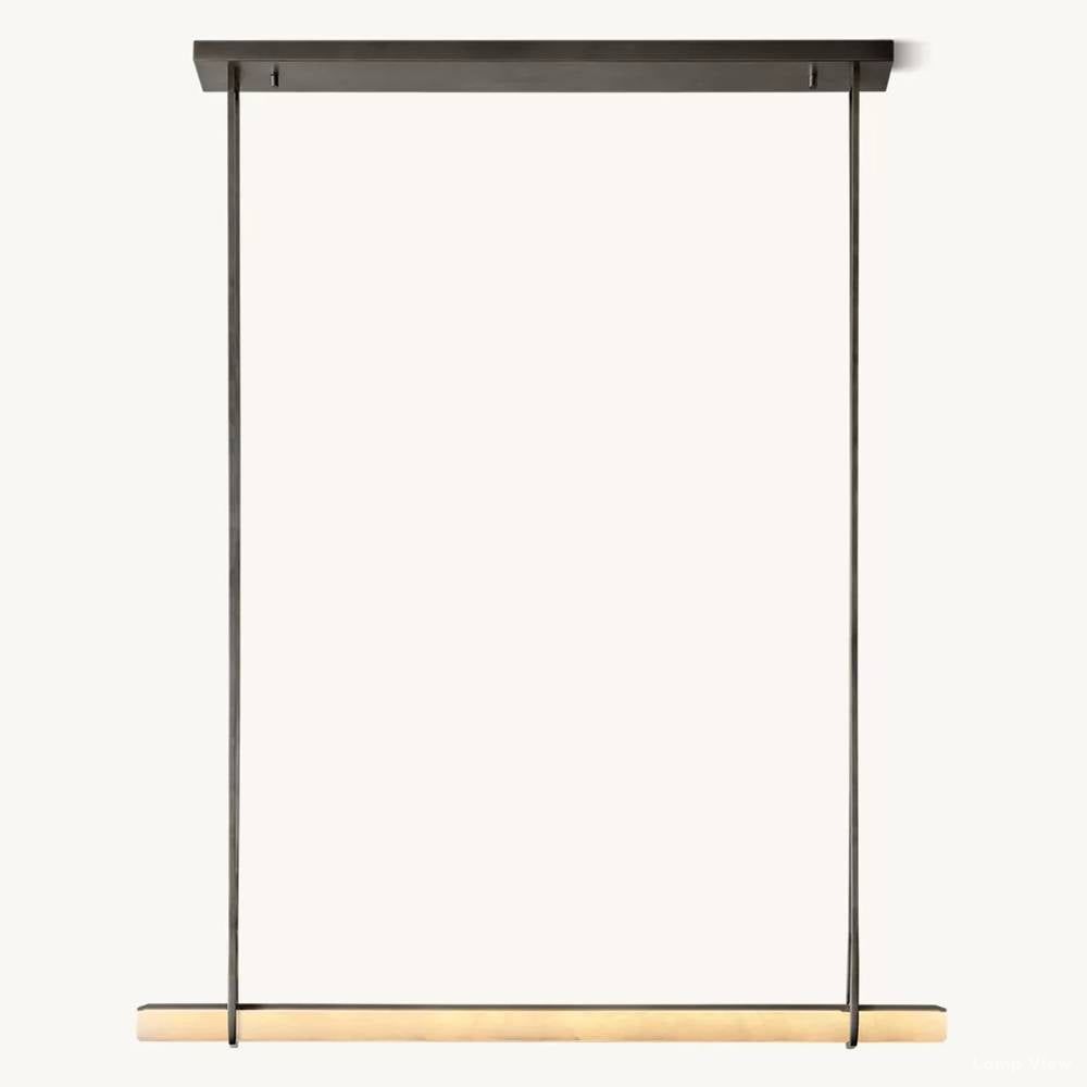 Audubon Vertical Alabaster Single Bar Linear Chandelier 60"