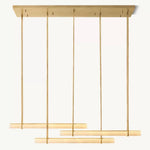 Audubon Vertical Alabaster Triple Bar Linear Chandelier