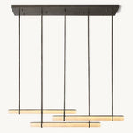 Audubon Vertical Alabaster Triple Bar Linear Chandelier