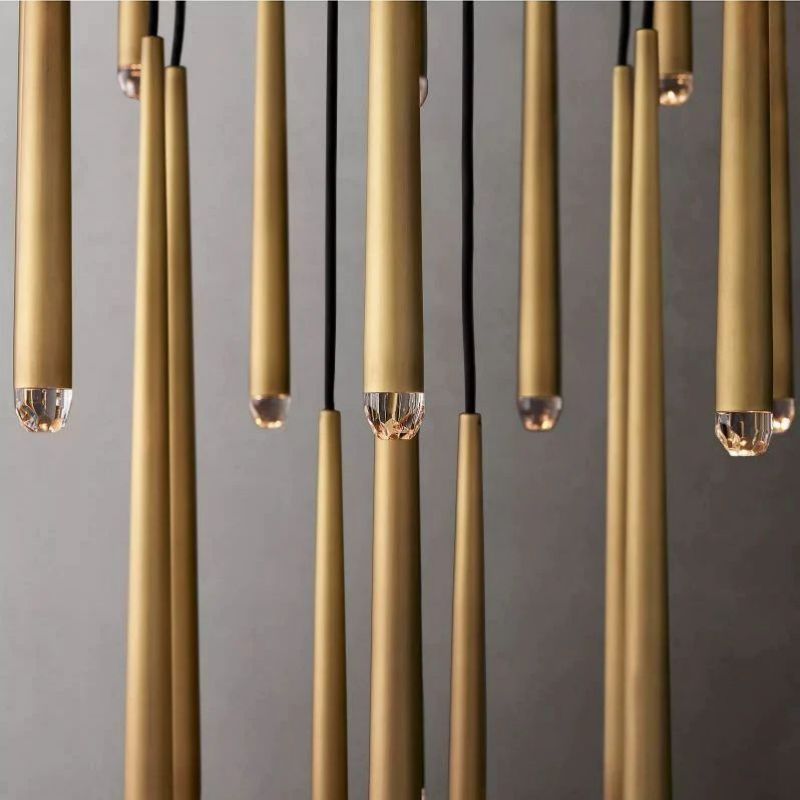 Aquitaine Conical Brass Round Chandelier 48"