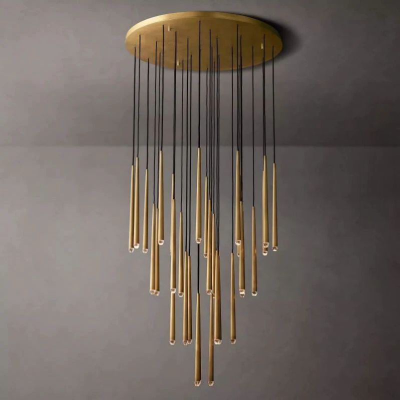 Aquitaine Conical Brass Round Chandelier 48"