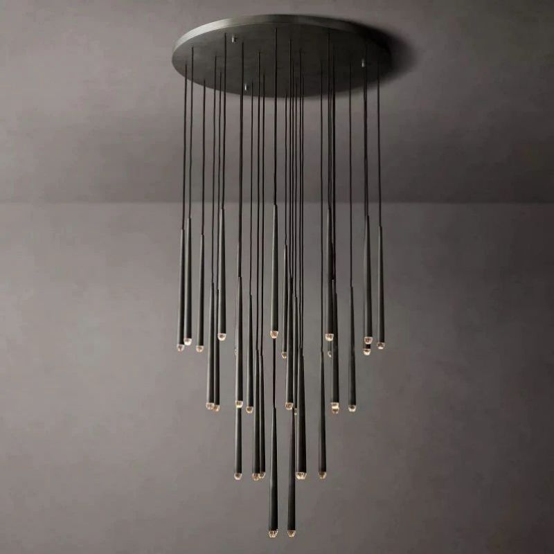 Aquitaine Conical Brass Round Chandelier 48"