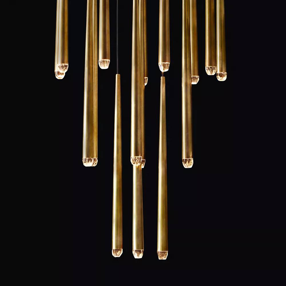 Aquitaine Conical Brass Round Chandelier 18"