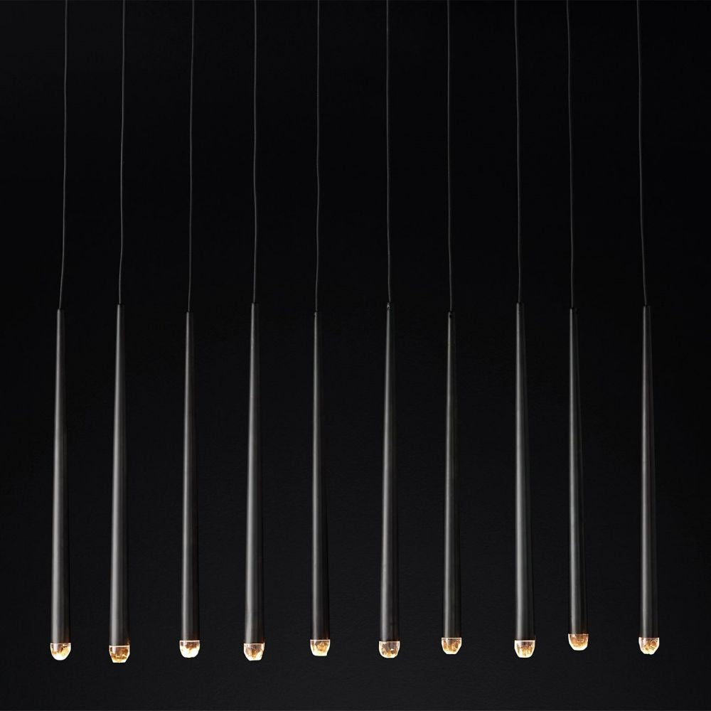 Aquitaine Conical Brass Linear Chandelier 48"