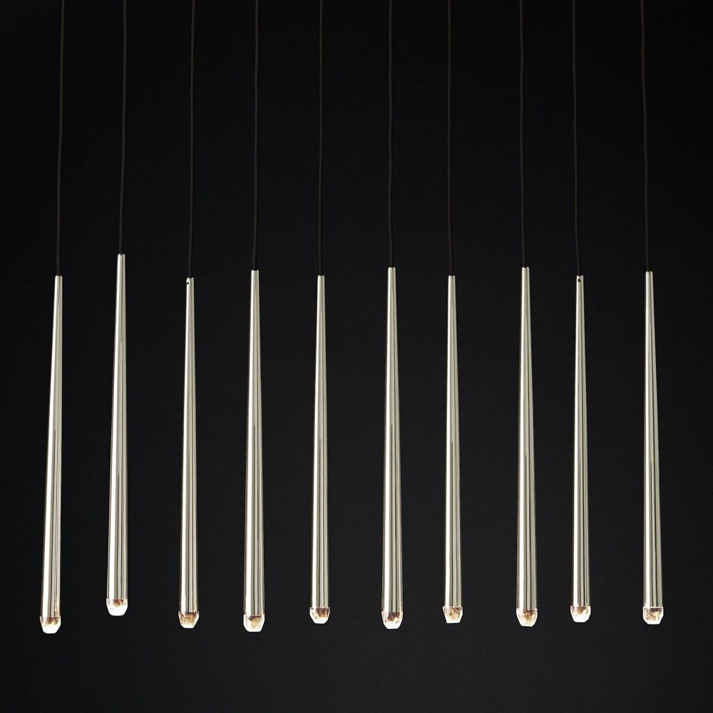 Aquitaine Conical Brass Linear Chandelier 48"