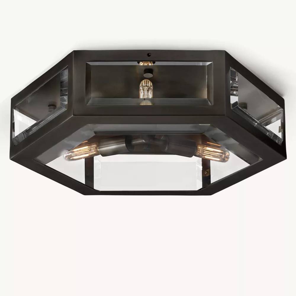 Chevalier Bordered Crystal Flush Mount