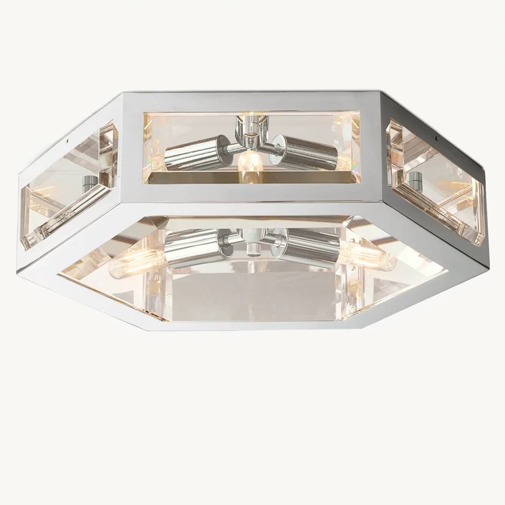Chevalier Bordered Crystal Flush Mount