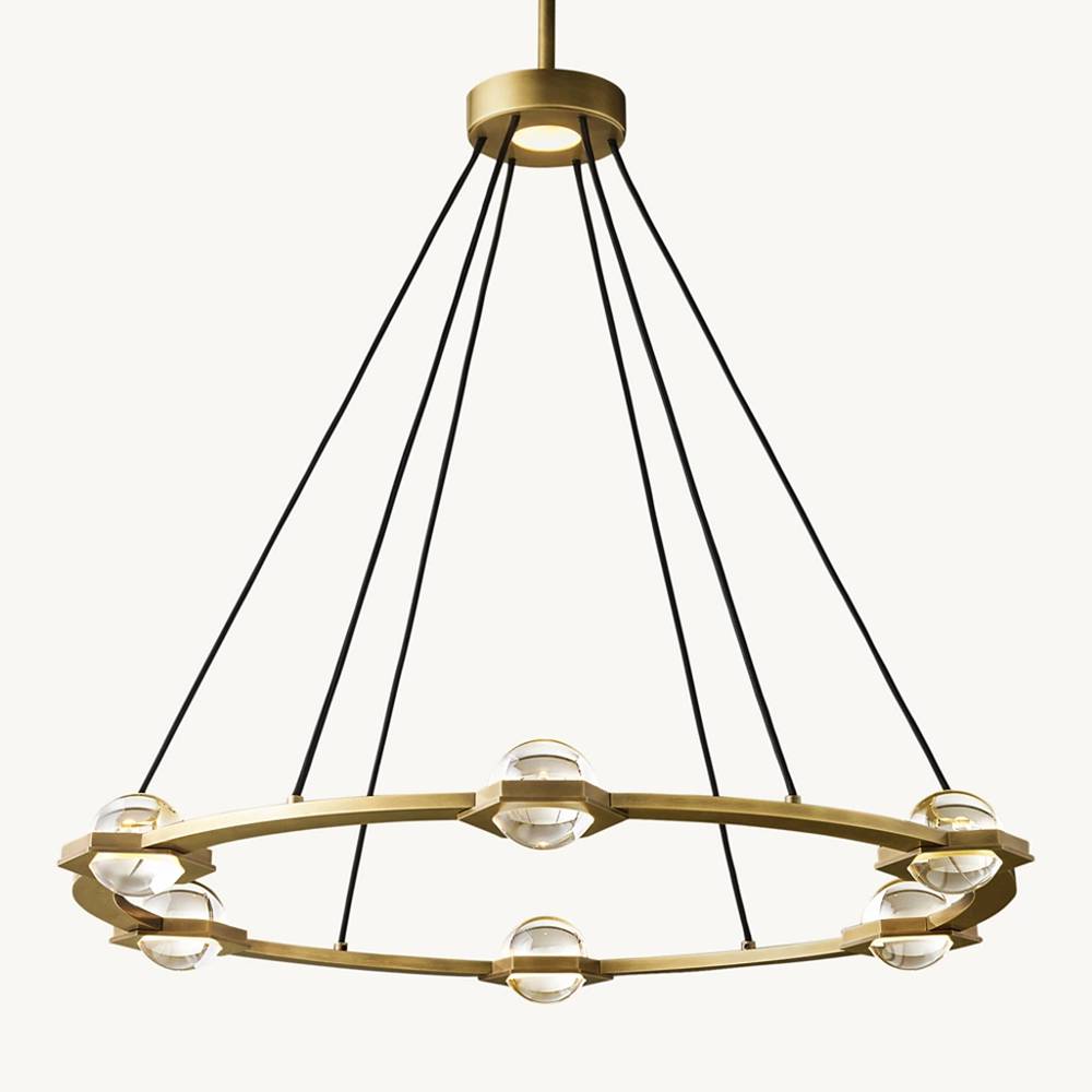 Eclatant Inset Crystal Round Chandelier 36"