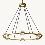 Eclatant Inset Crystal Round Chandelier 36"