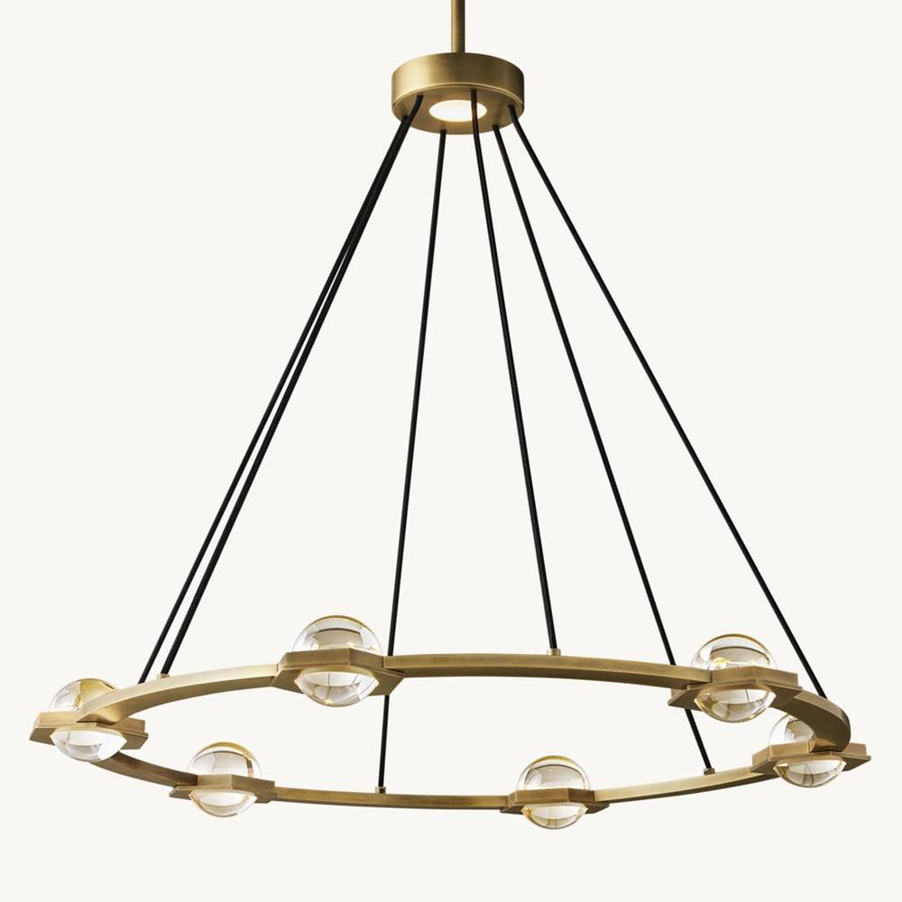 Eclatant Inset Crystal Round Chandelier 36"