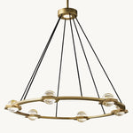 Eclatant Inset Crystal Round Chandelier 36"